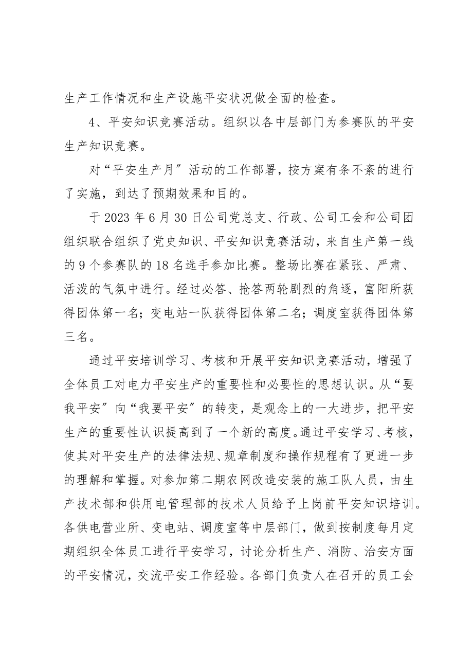 2023年电力公司的安全工作总结新编.docx_第2页