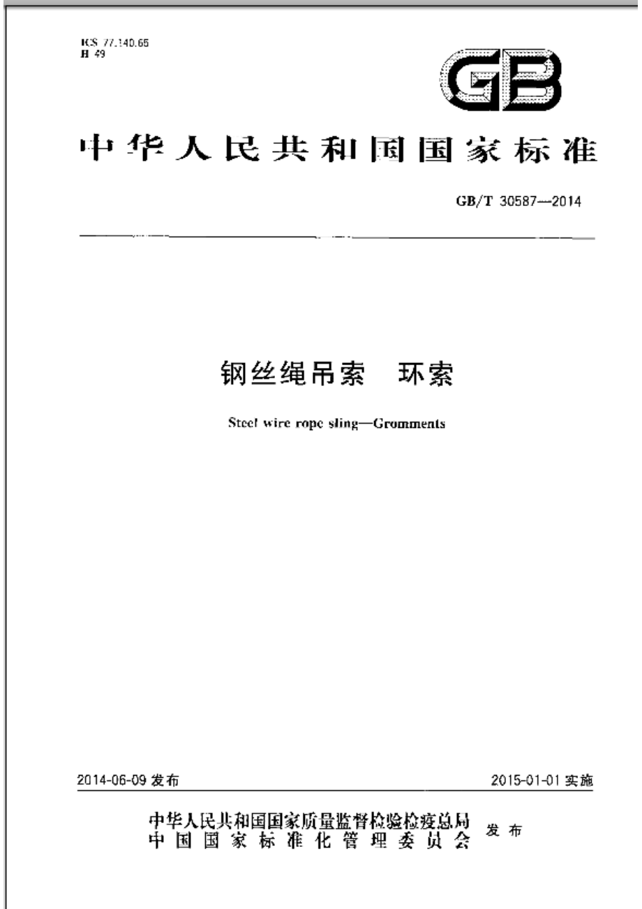 GB∕T 30587-2014 钢丝绳吊索 环索.pdf_第1页