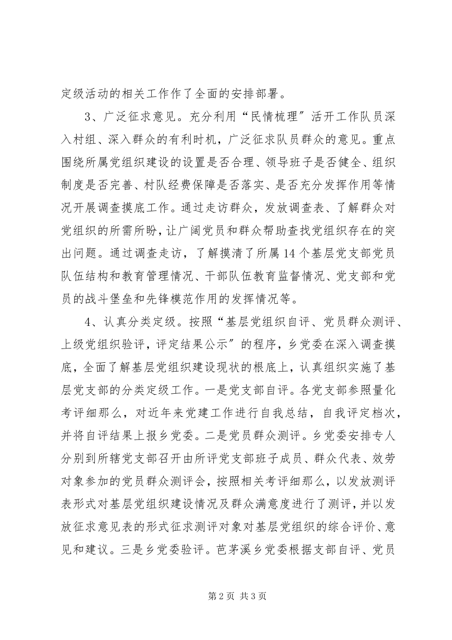 2023年乡基层党组织分类定级工作总结.docx_第2页