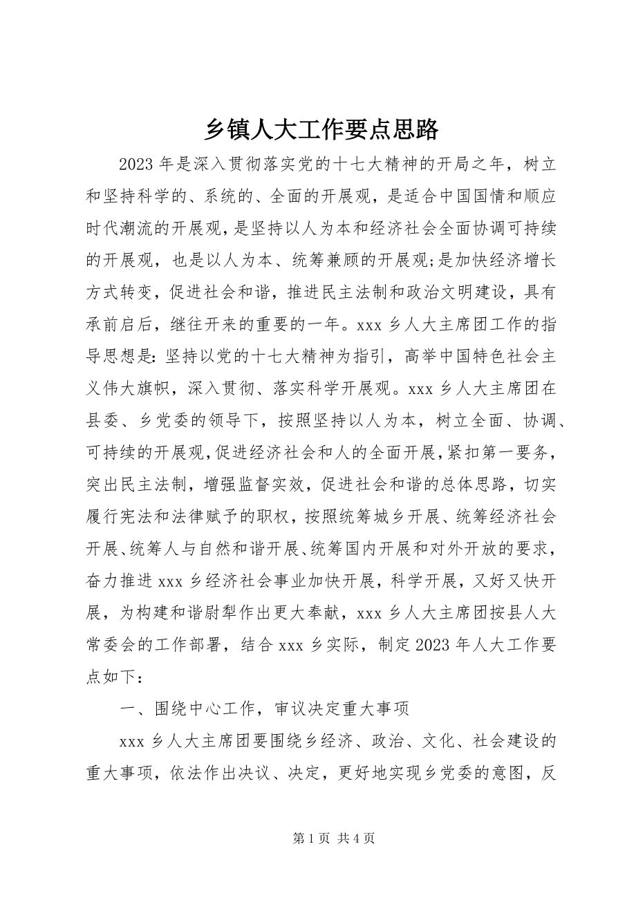 2023年乡镇人大工作要点思路.docx_第1页