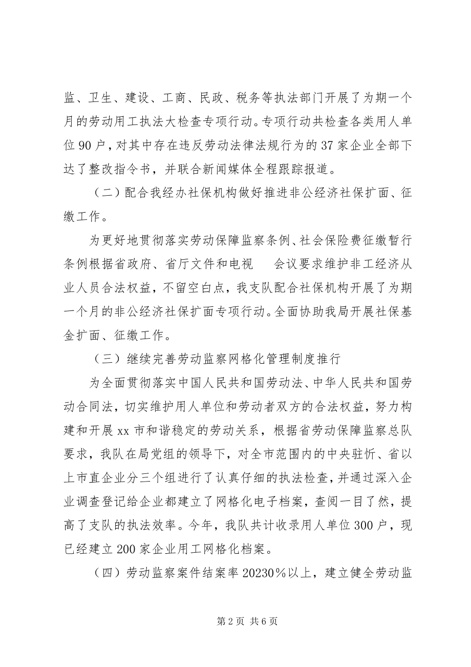 2023年市劳动保障监察支队年终总结.docx_第2页