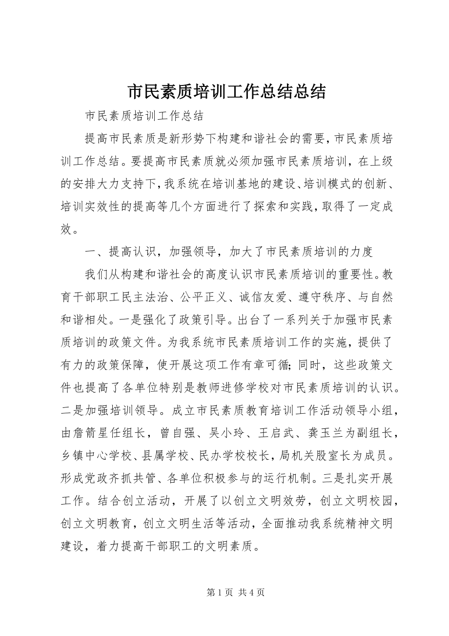 2023年市民素质培训工作总结总结.docx_第1页