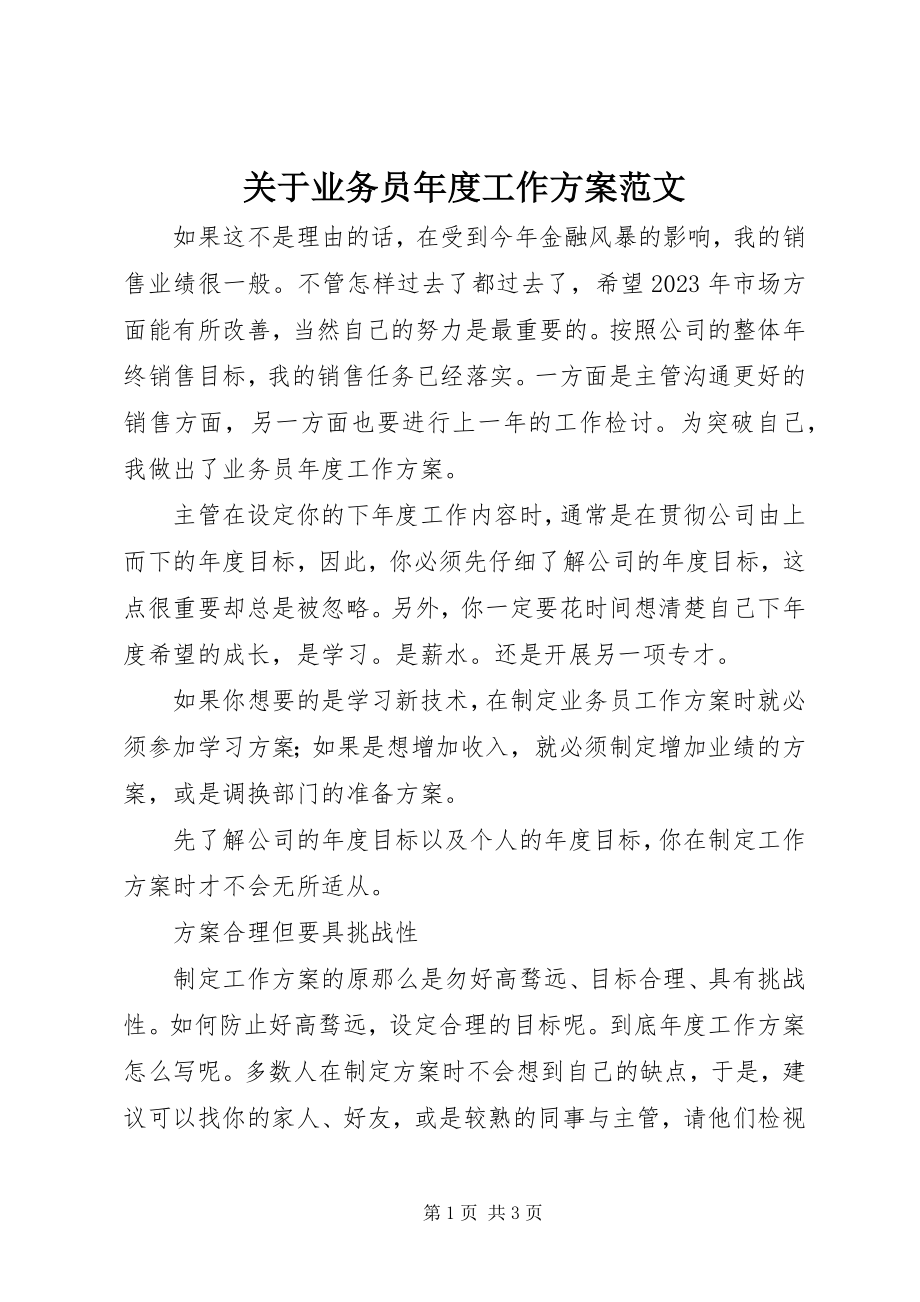 2023年业务员度工作计划.docx_第1页