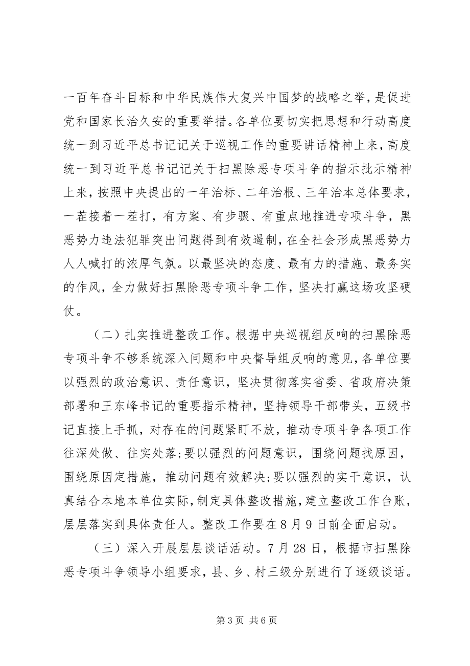 2023年扫黑除恶专项斗争专题会上的致辞稿.docx_第3页