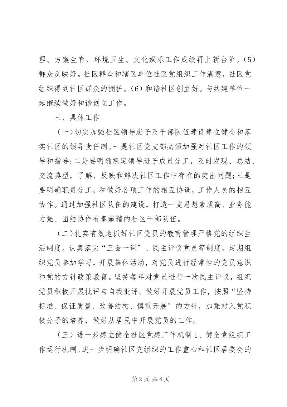 2023年社区年度党建工作计划及安排.docx_第2页