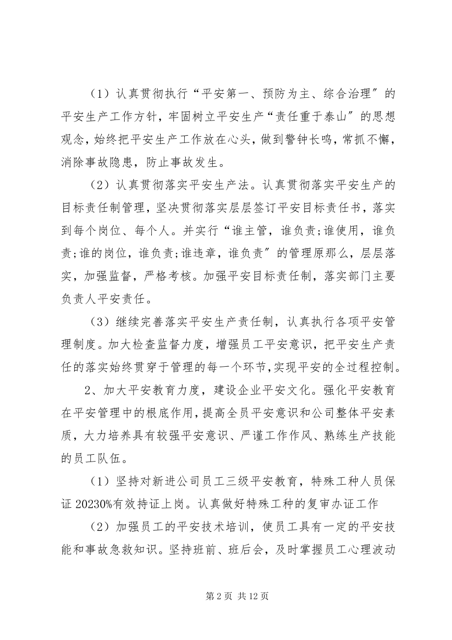 2023年安全的工作计划新编.docx_第2页