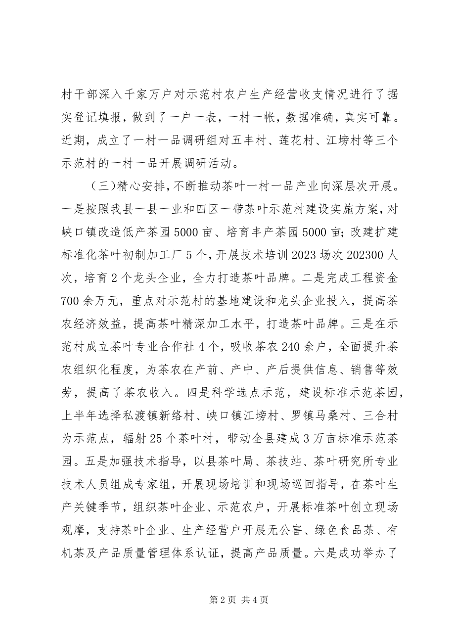 2023年农业局上半年一村一品小结.docx_第2页