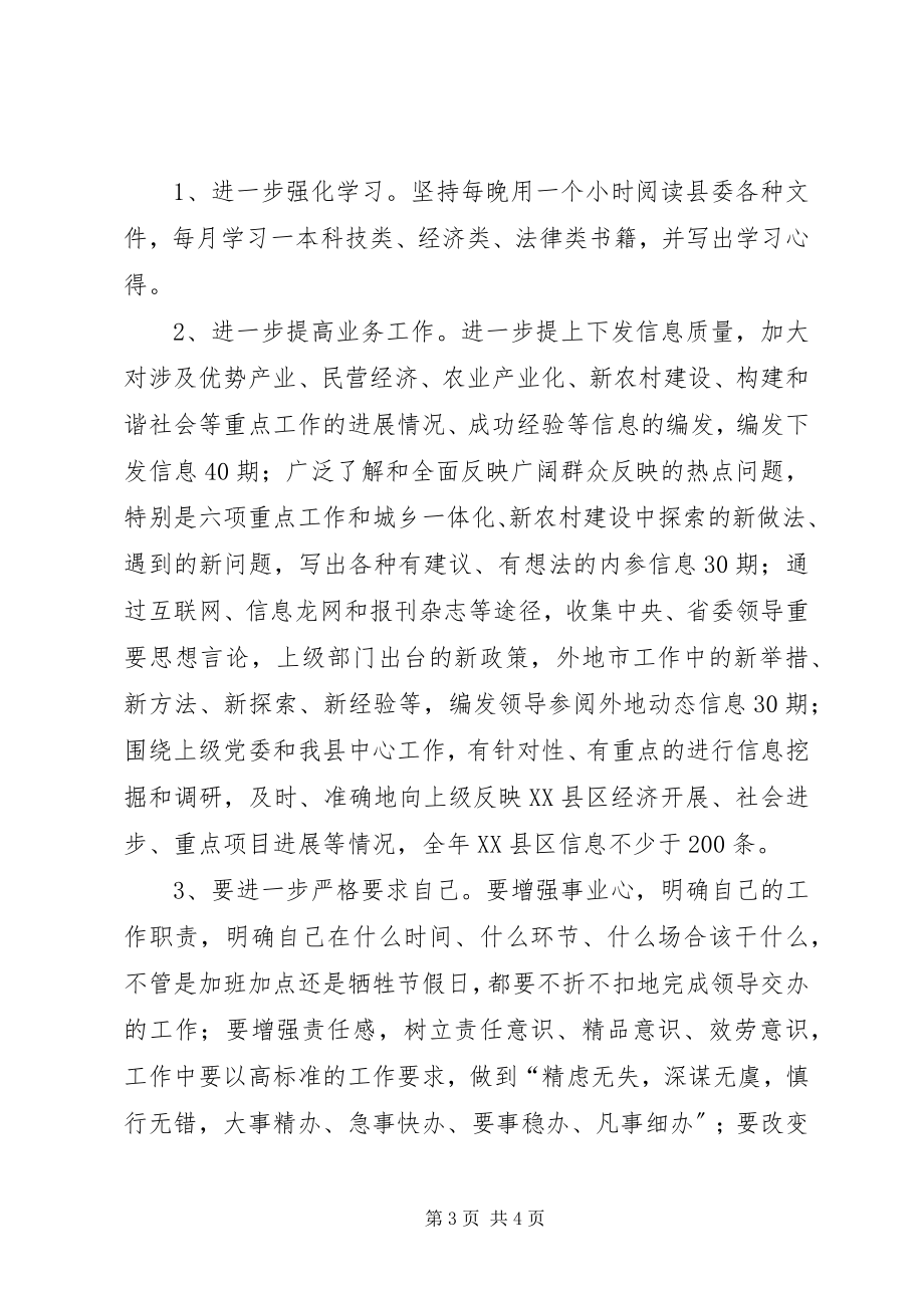 2023年党委办公室信息科个人工作总结党委办公室工作总结及计划.docx_第3页