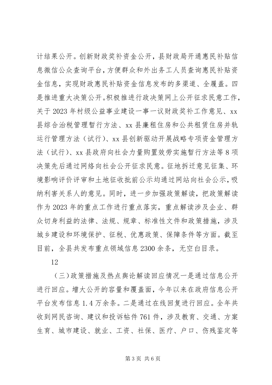 2023年县政府信息公开工作自查工作总结.docx_第3页