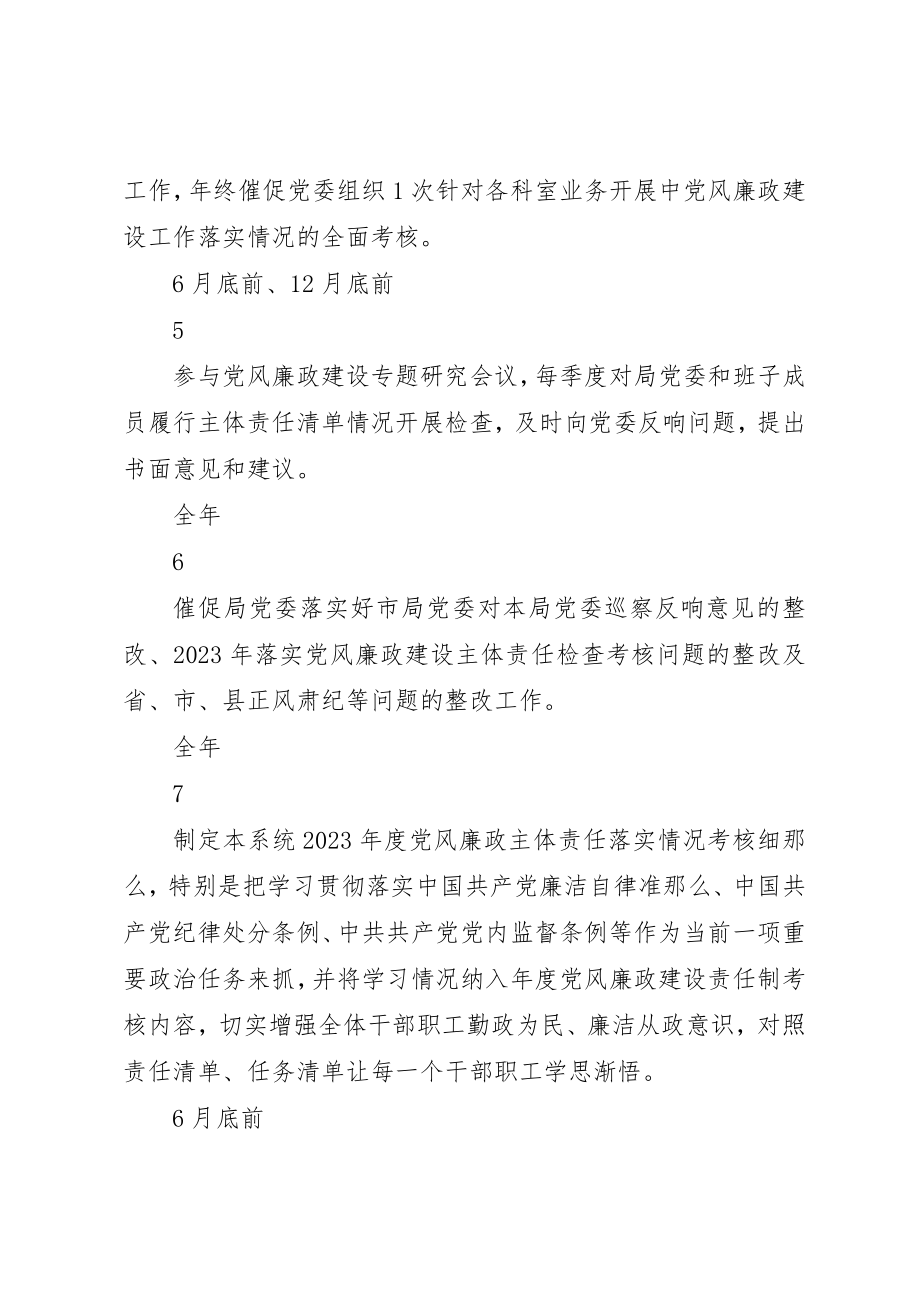 2023年党委副书记某年度履行党风廉政建设主体责任清单.docx_第2页