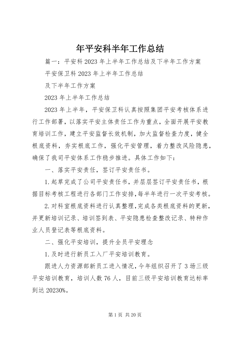 2023年安全科半年工作总结.docx_第1页