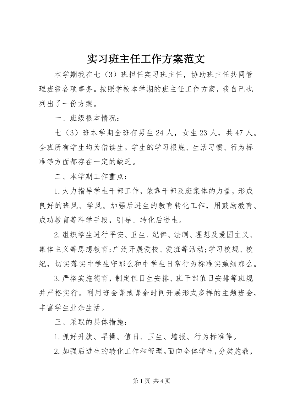 2023年实习班主任工作计划4.docx_第1页