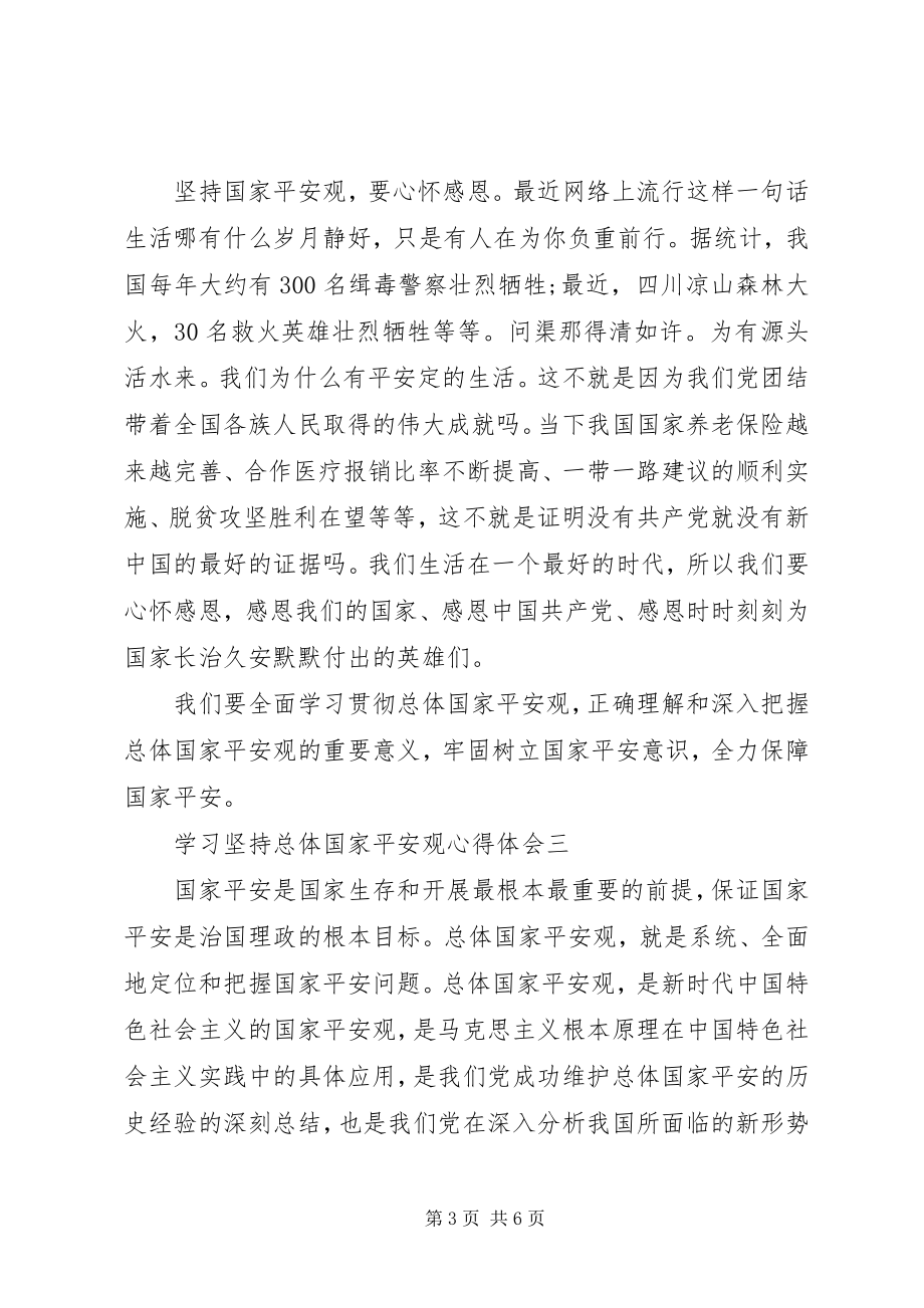 2023年学习《坚持总体国家安全观》心得体会.docx_第3页