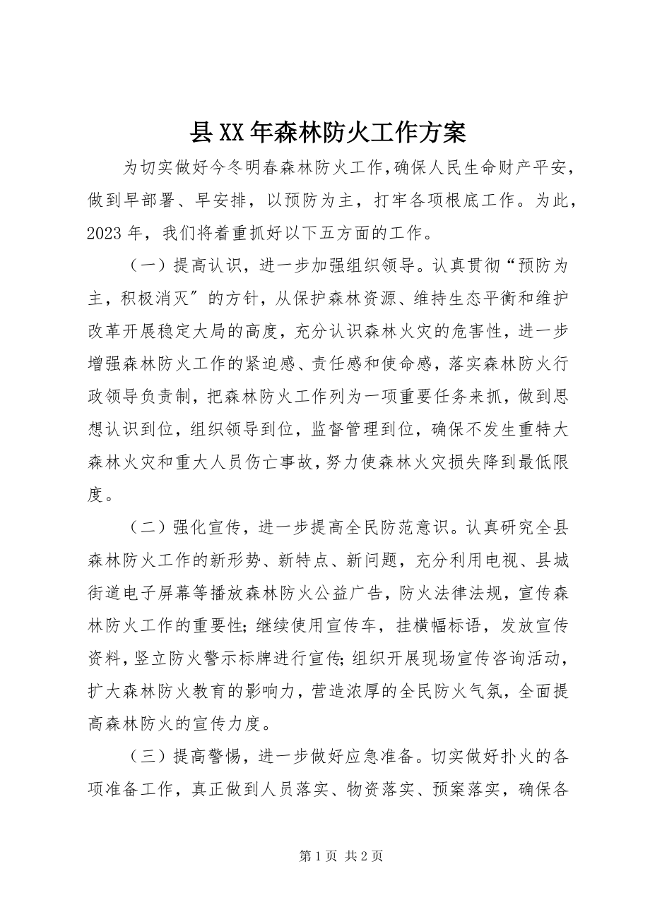 2023年县森林防火工作计划.docx_第1页