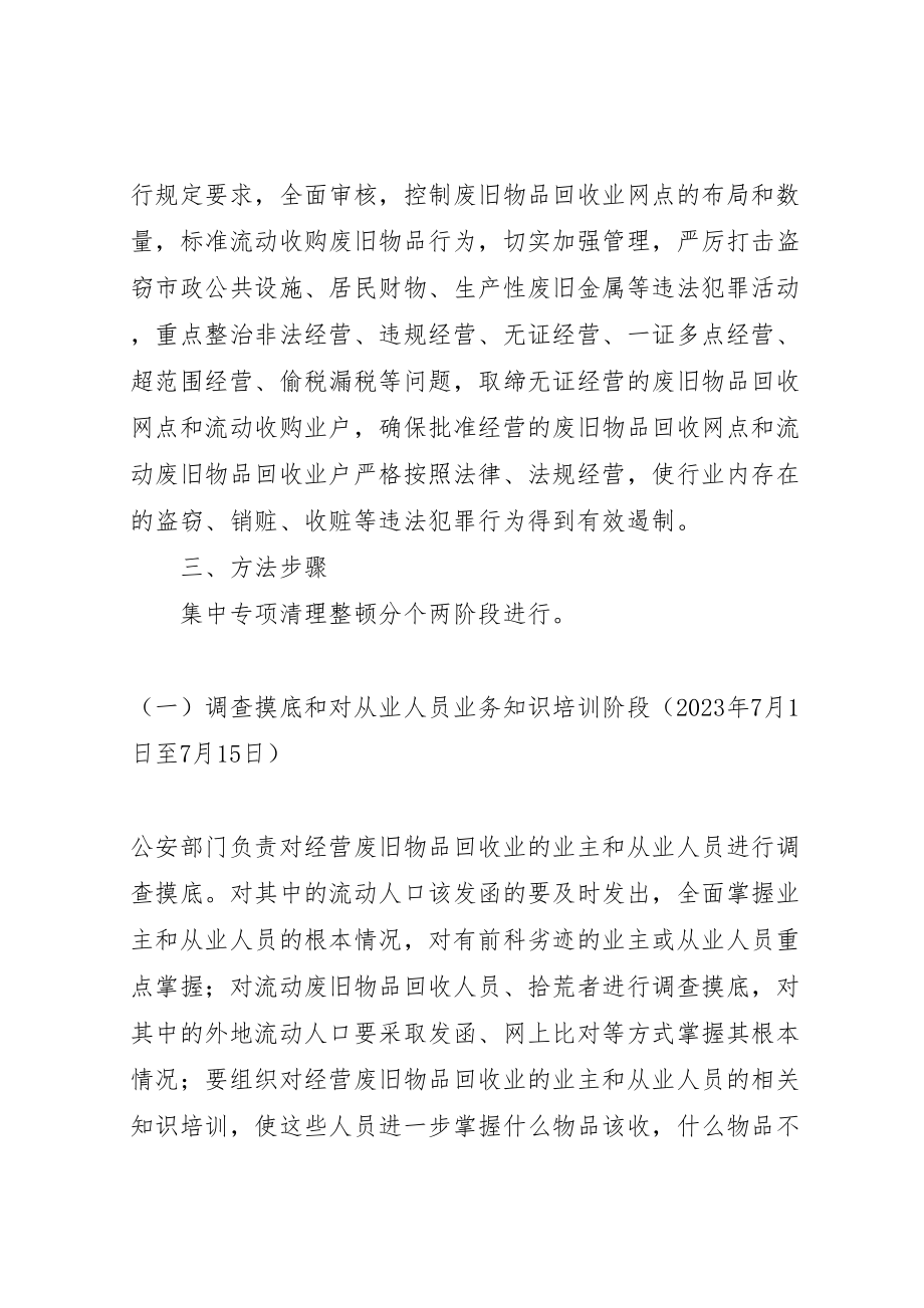 2023年清理整顿废旧物品回收业专项行动的实施方案.doc_第2页