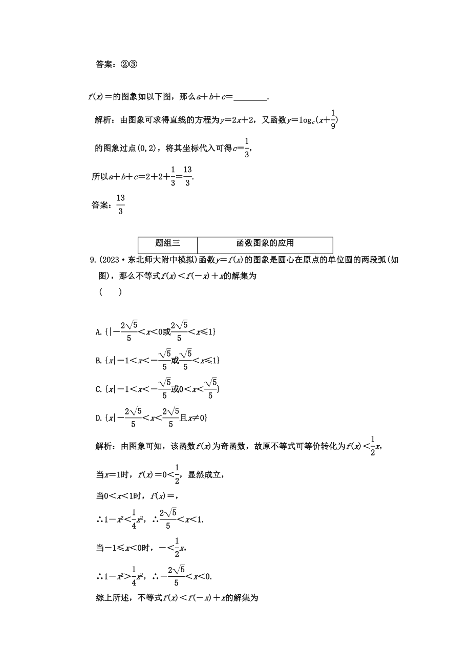 2023年高考数学一轮复习第五节函数的图象课下作业新人教版.docx_第3页