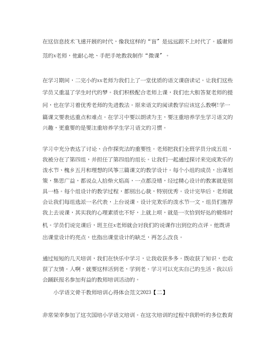 2023年小学语文骨干教师培训心得体会范文.docx_第2页