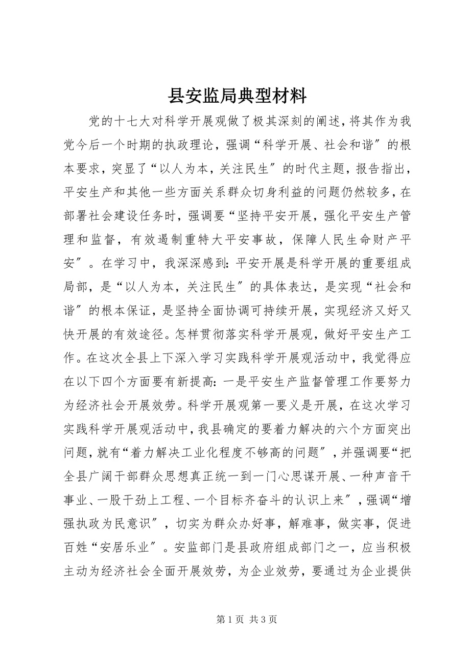 2023年县安监局典型材料.docx_第1页