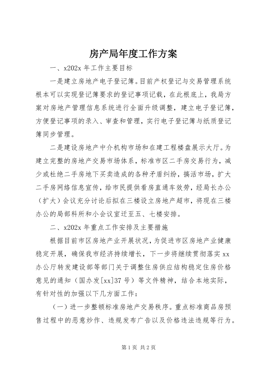 2023年房产局年度工作计划.docx_第1页