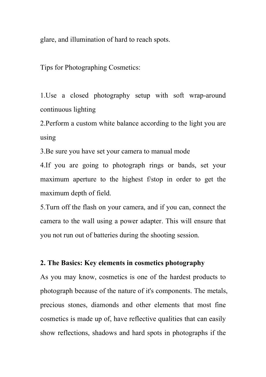 化妆品商业摄影的拍摄技巧研究 摄影艺术专业.doc_第2页
