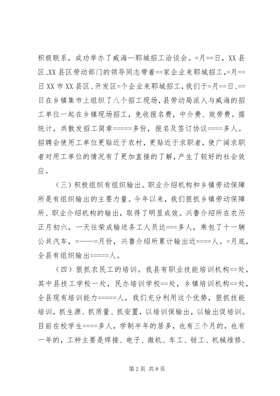 2023年县关于劳务输出工作的总结.docx_第2页