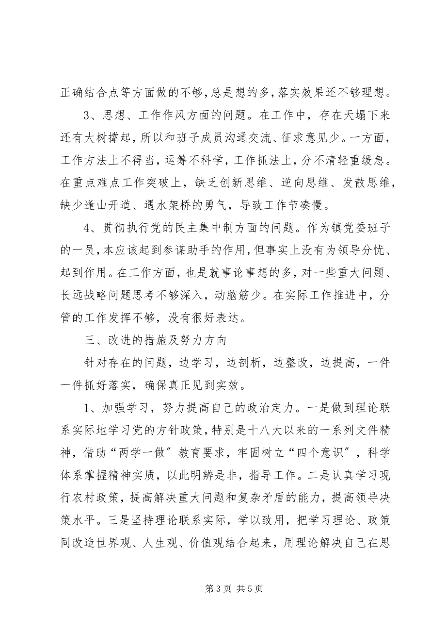 2023年乡镇党委宣传委员在民主生活会上的讲话.docx_第3页