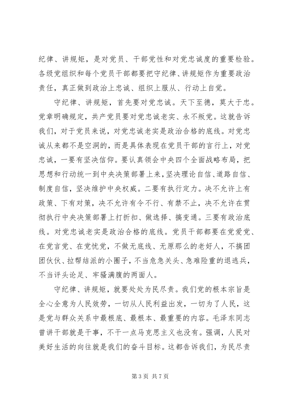 2023年讲规矩有纪律讲话稿优秀.docx_第3页