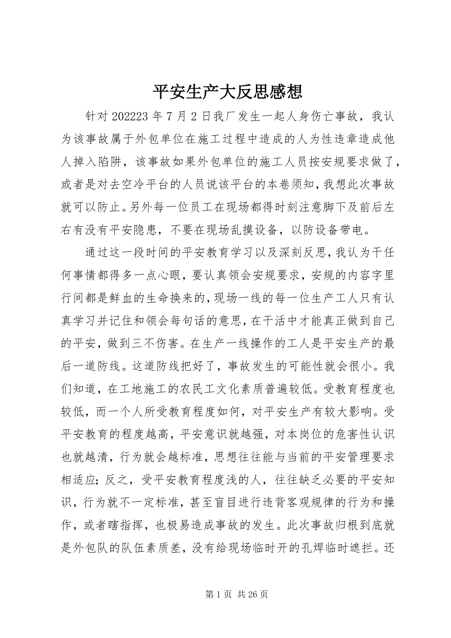 2023年安全生产大反思感想新编.docx_第1页