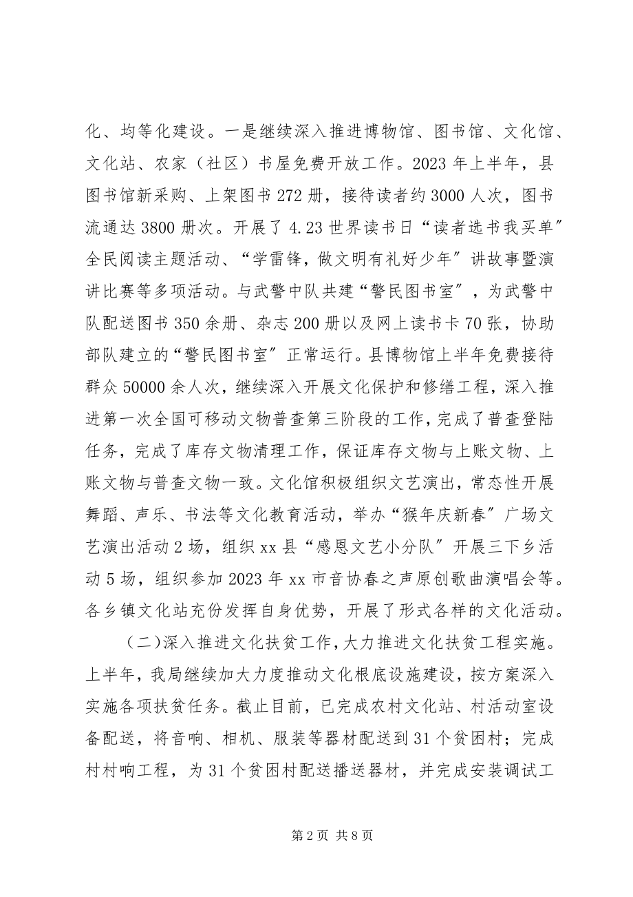 2023年县文广新局上半年工作总结2.docx_第2页