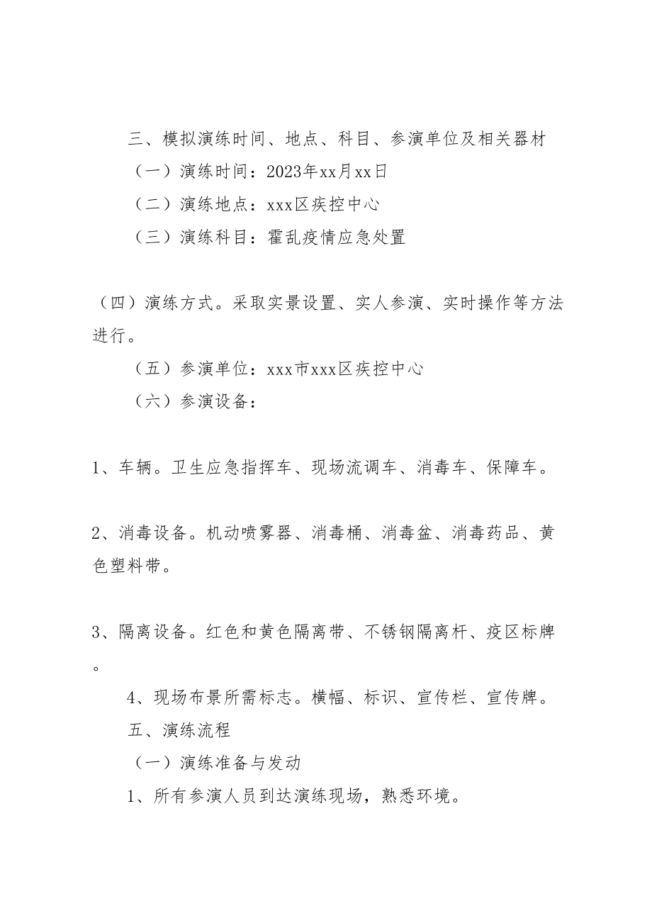 2023年疾病预防控制中心霍乱疫情应急处置演练方案.doc_第2页