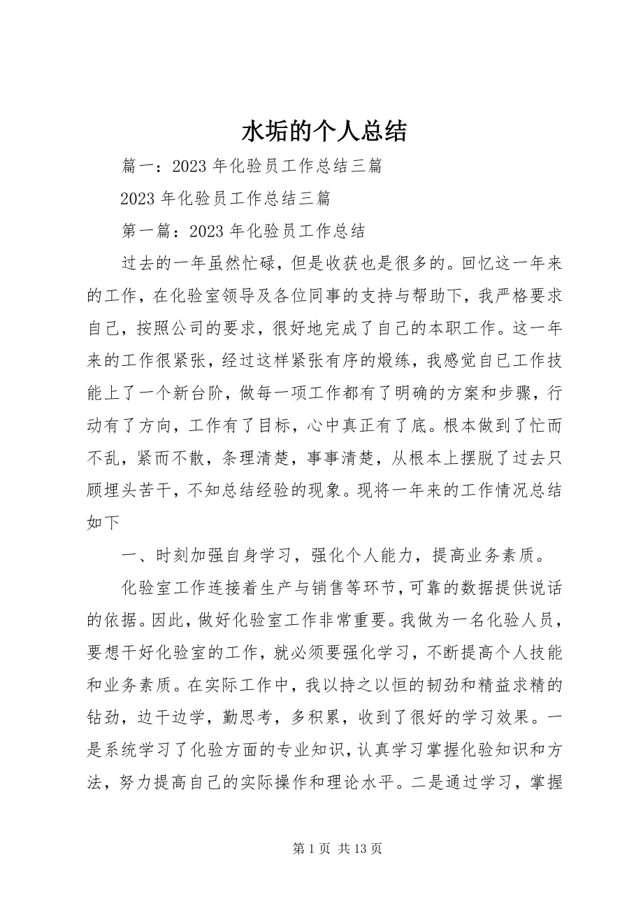 2023年水垢的个人总结.docx_第1页