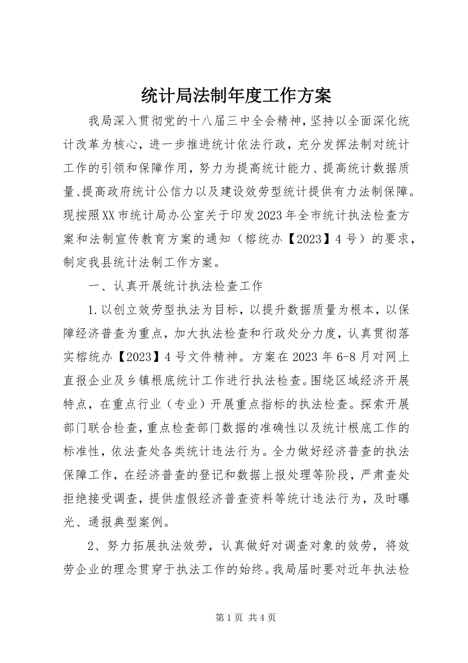 2023年统计局法制年度工作计划.docx_第1页