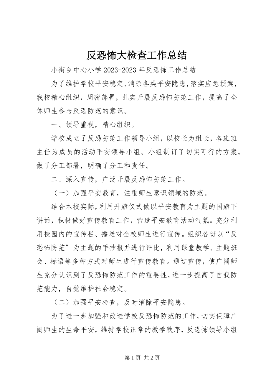 2023年反恐怖大检查工作总结.docx_第1页