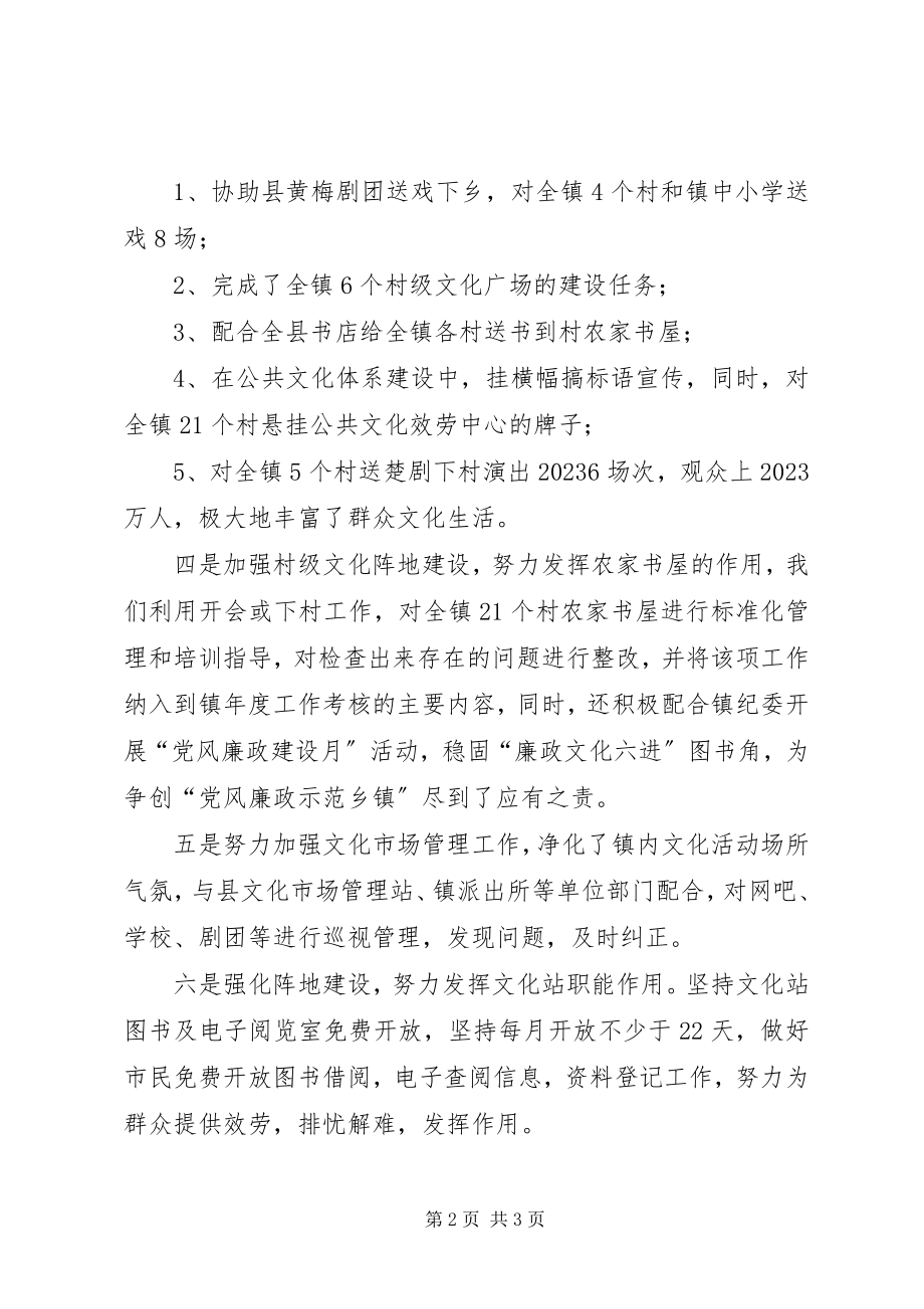 2023年XX镇文化站工作总结新编.docx_第2页