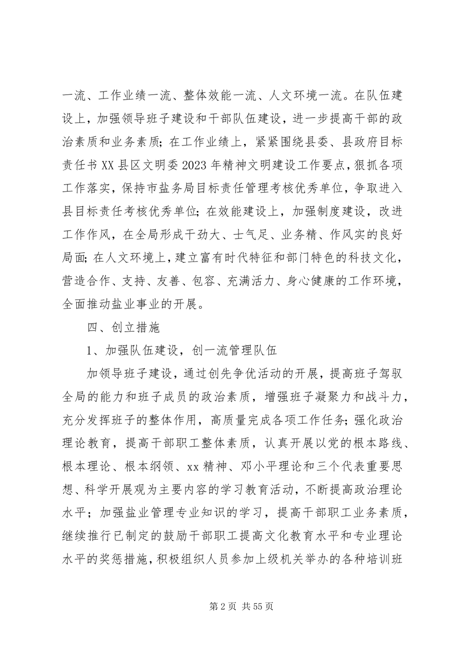 2023年各单位创建文明单位的方案大全.docx_第2页