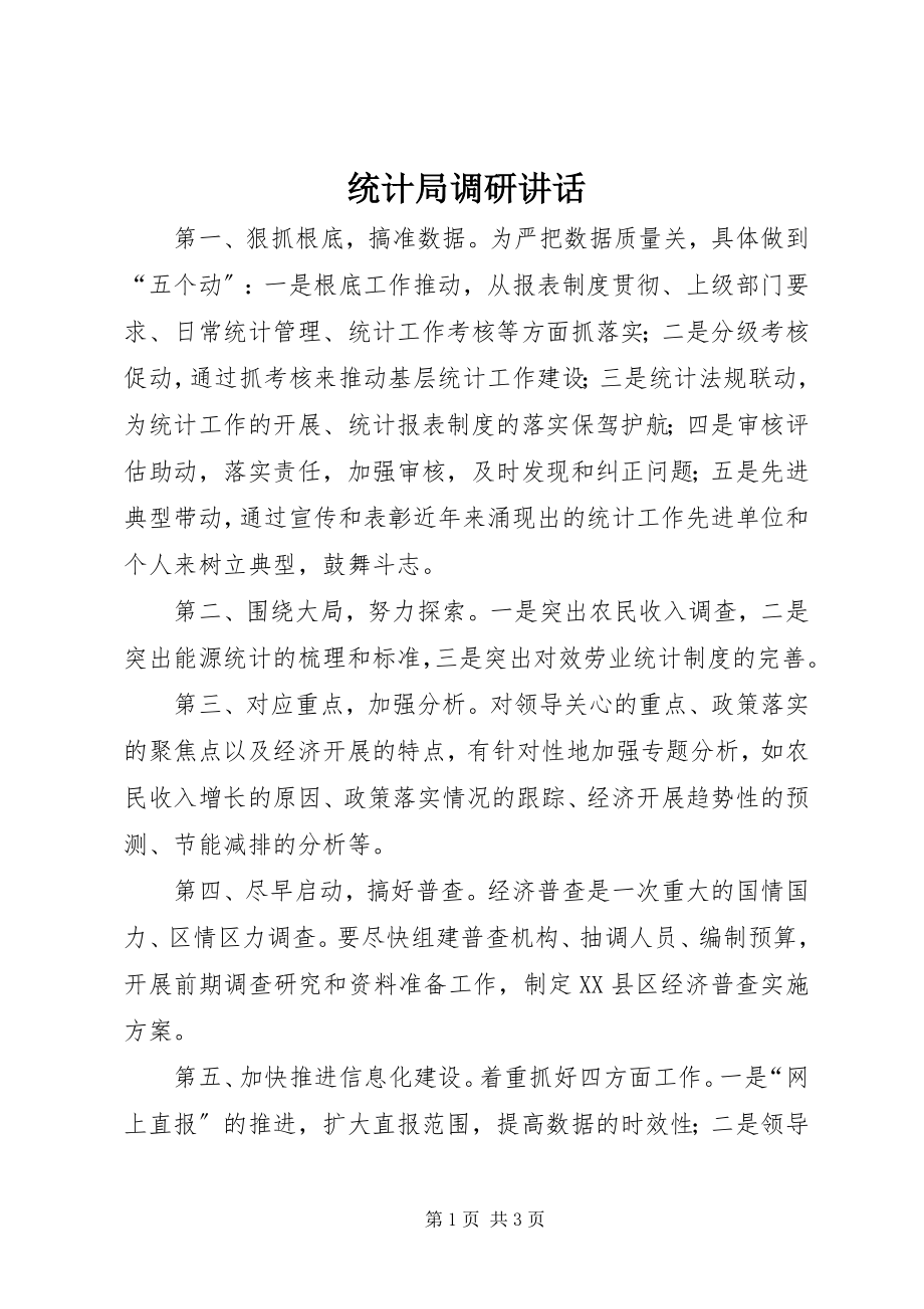 2023年统计局调研致辞.docx_第1页