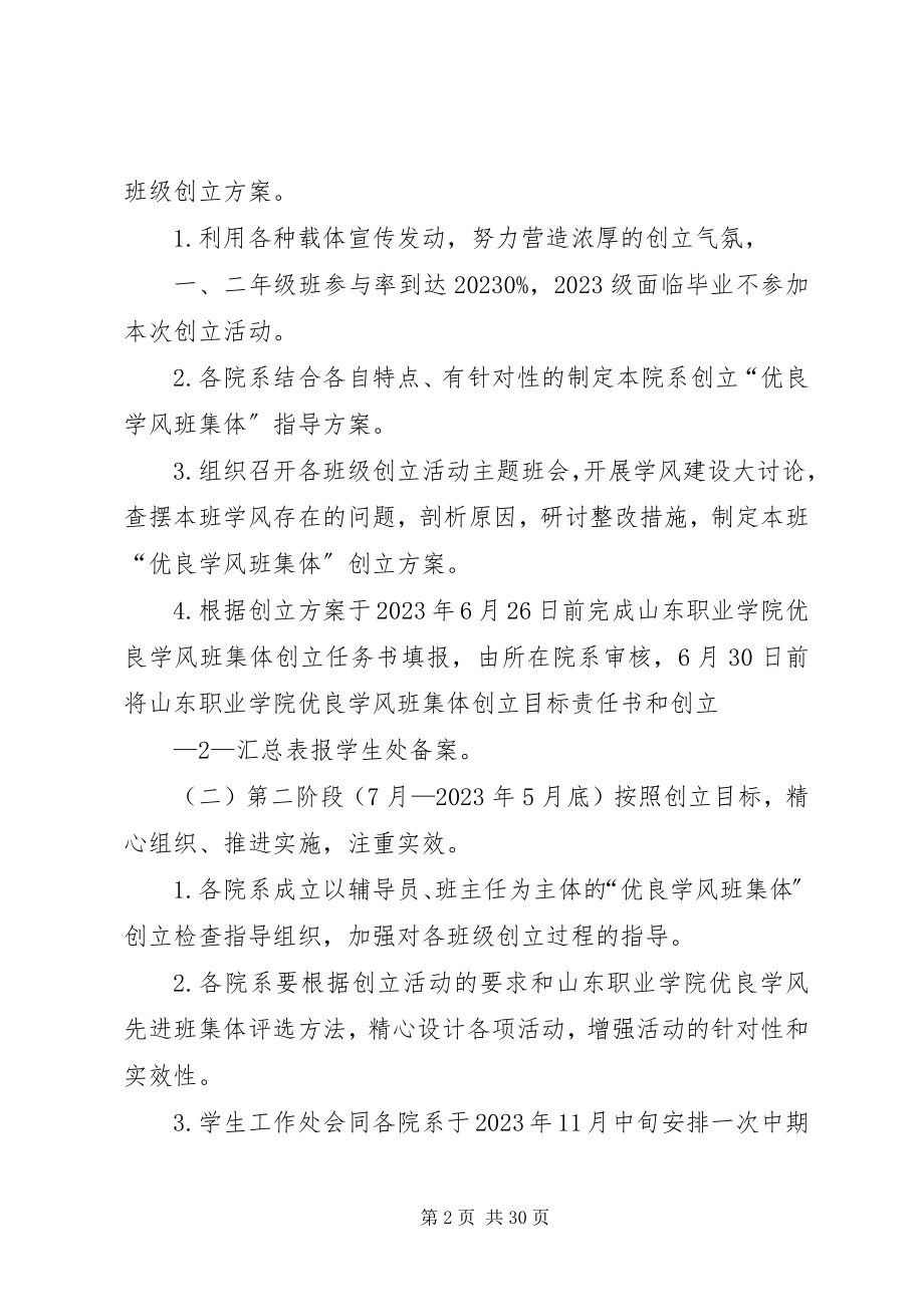 2023年山东职业学院优良学风班集体创建活动实施方案.docx_第2页