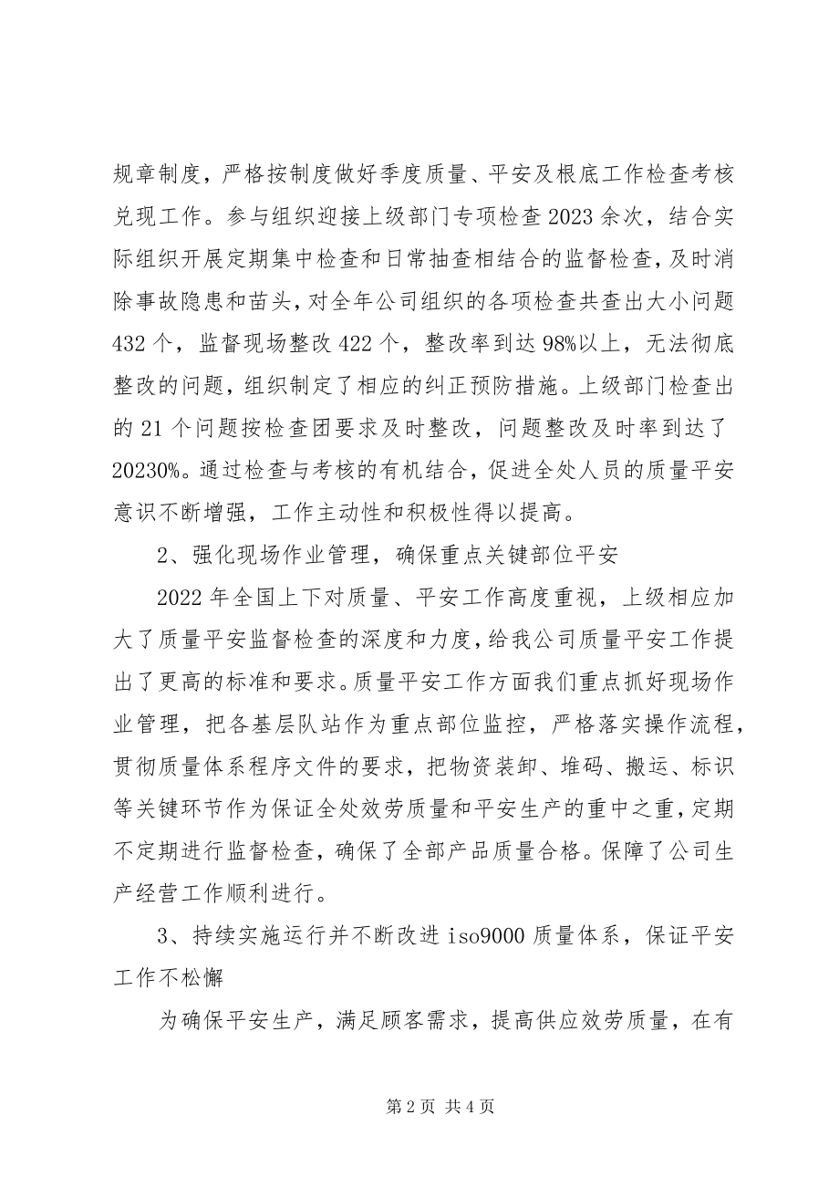 2023年X公司质量安全工作总结新编.docx_第2页