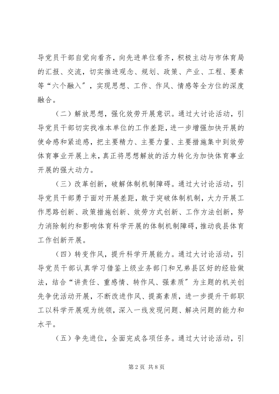 2023年体育局思想解放实施方案.docx_第2页