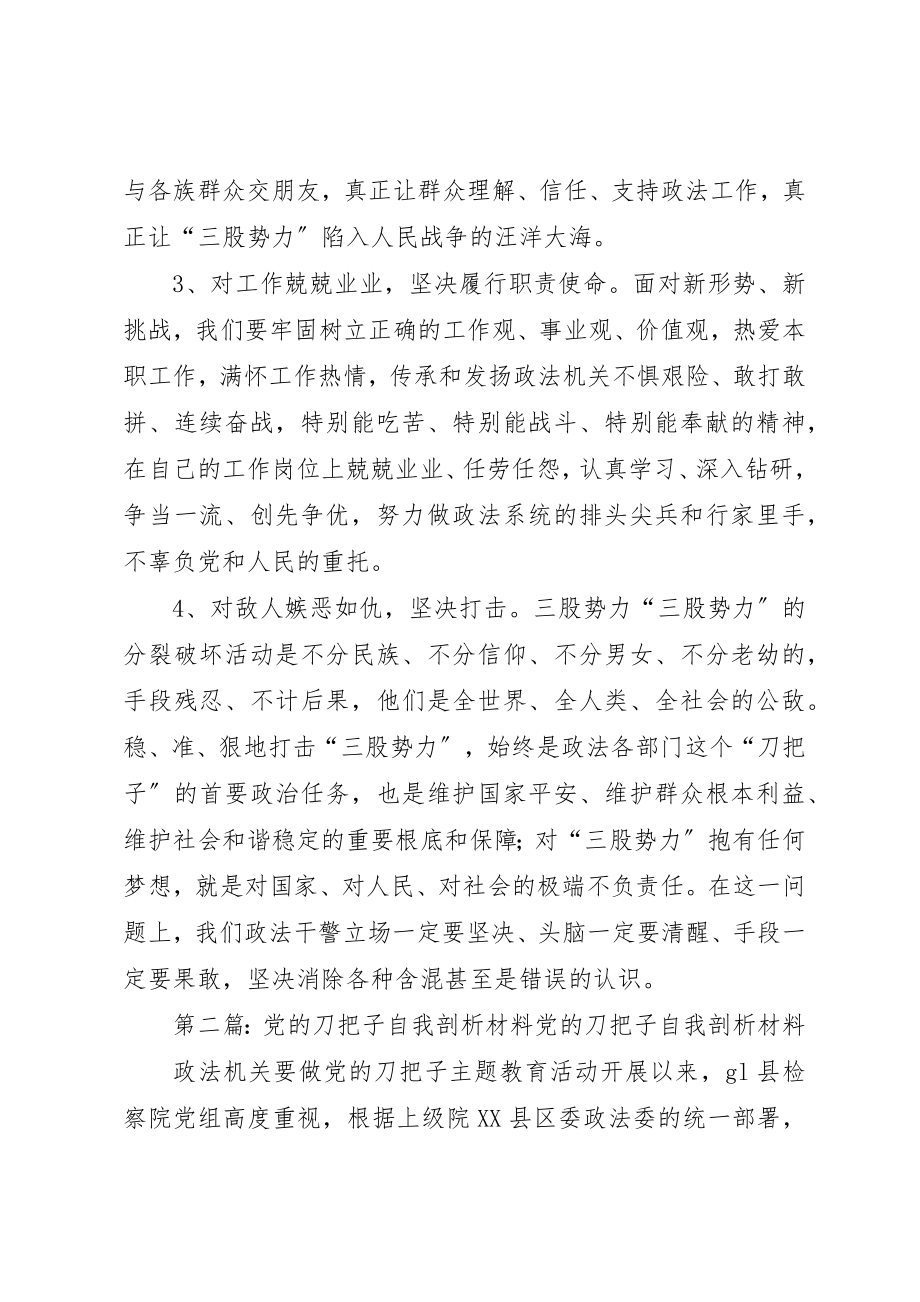 2023年xx做党的“刀把子”自我剖析材料做党的“刀把子”自我剖析材料新编.docx_第3页