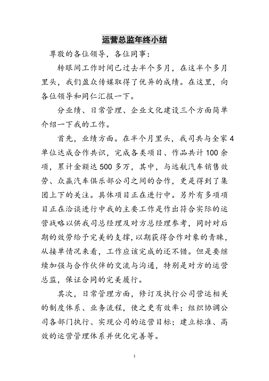 2023年运营总监年终小结范文.doc_第1页