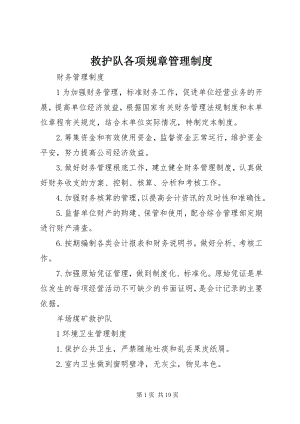 2023年救护队各项规章管理制度.docx