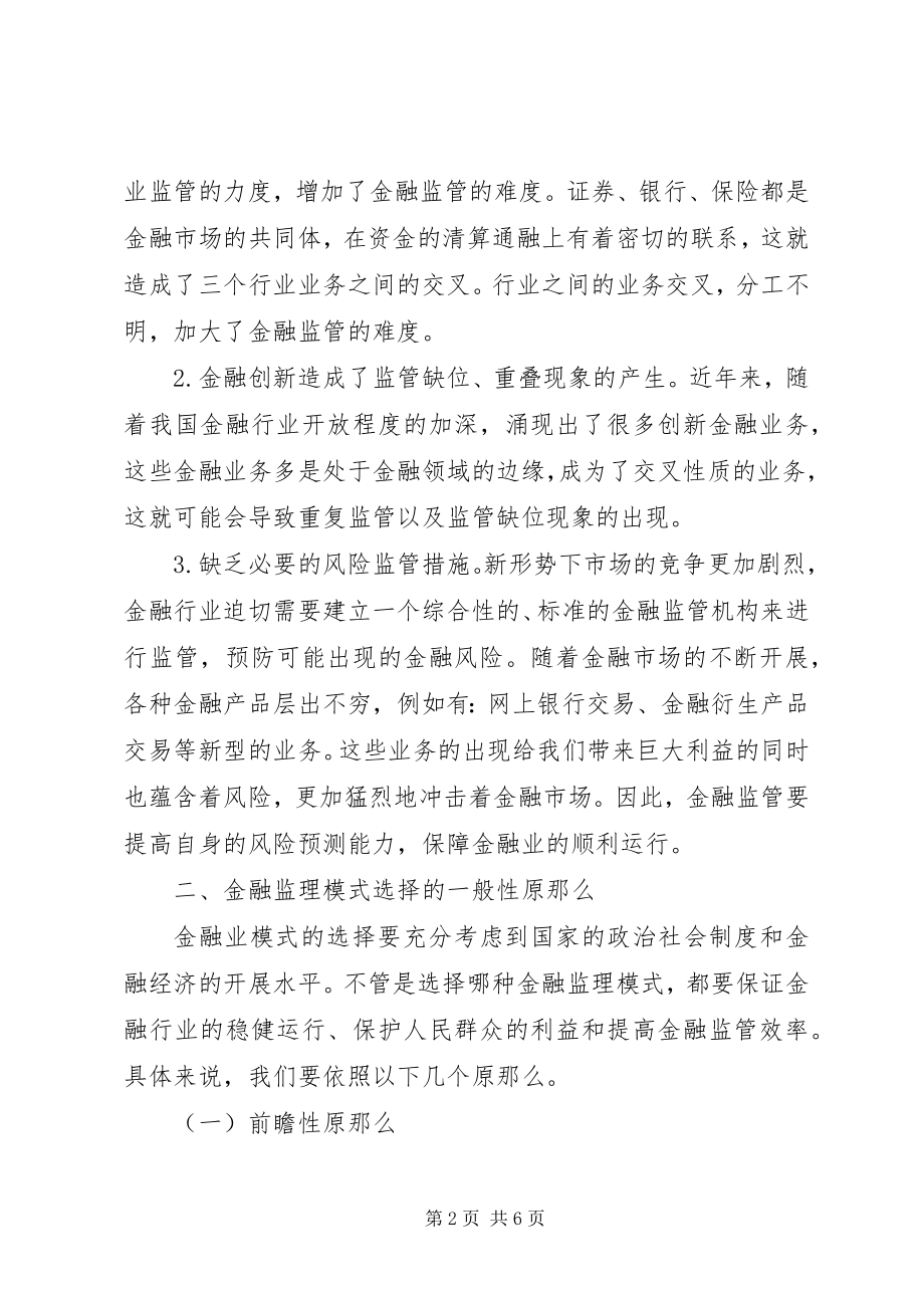 2023年金融监管形式的选择研究.docx_第2页