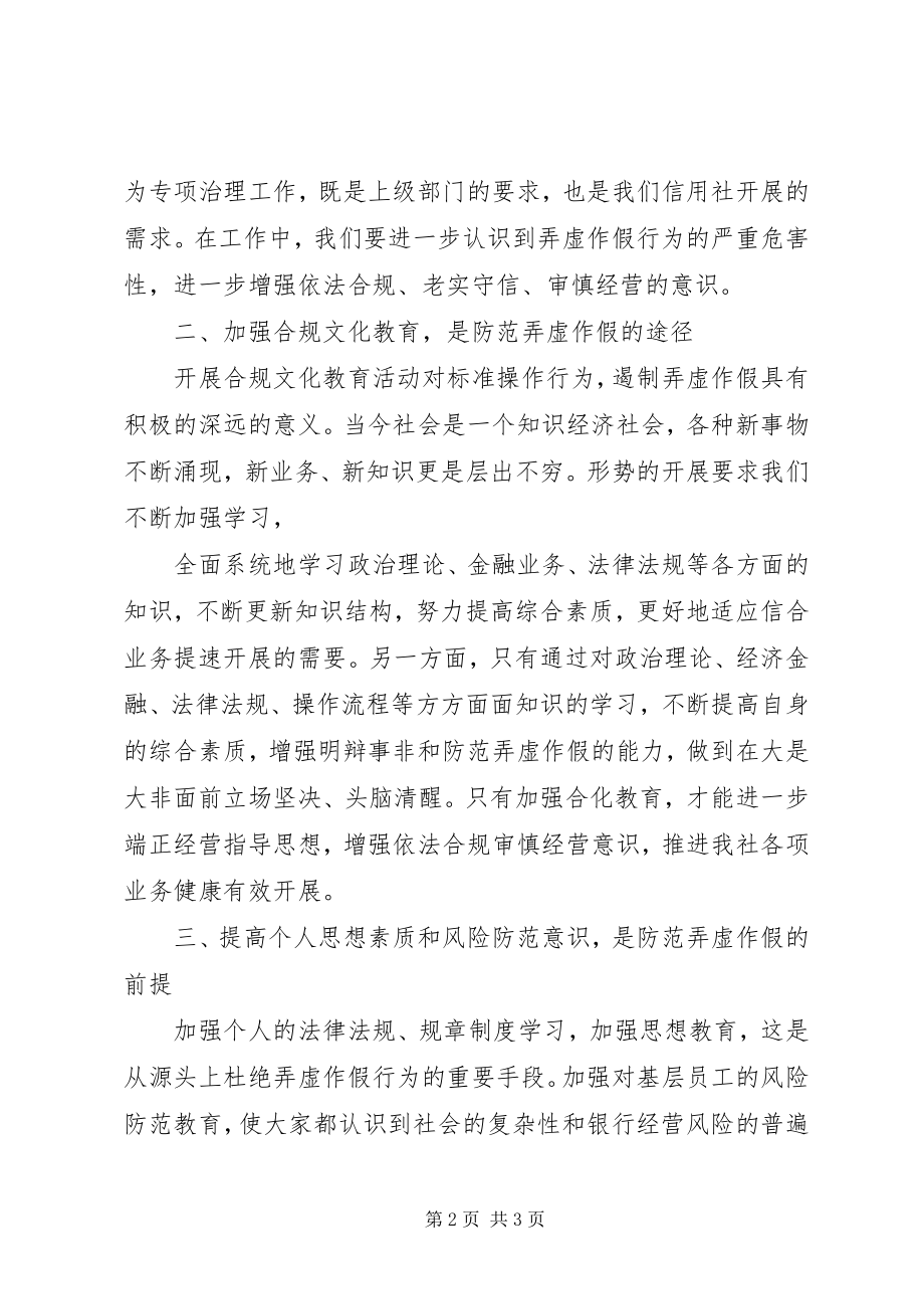 2023年弄虚作假专项治理心得.docx_第2页