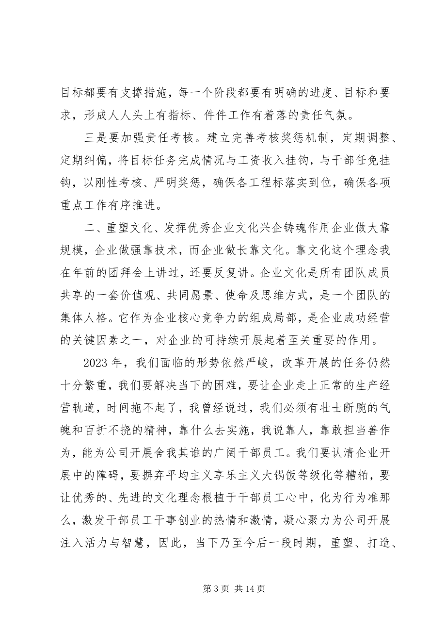 2023年公司年终总结领导致辞稿.docx_第3页