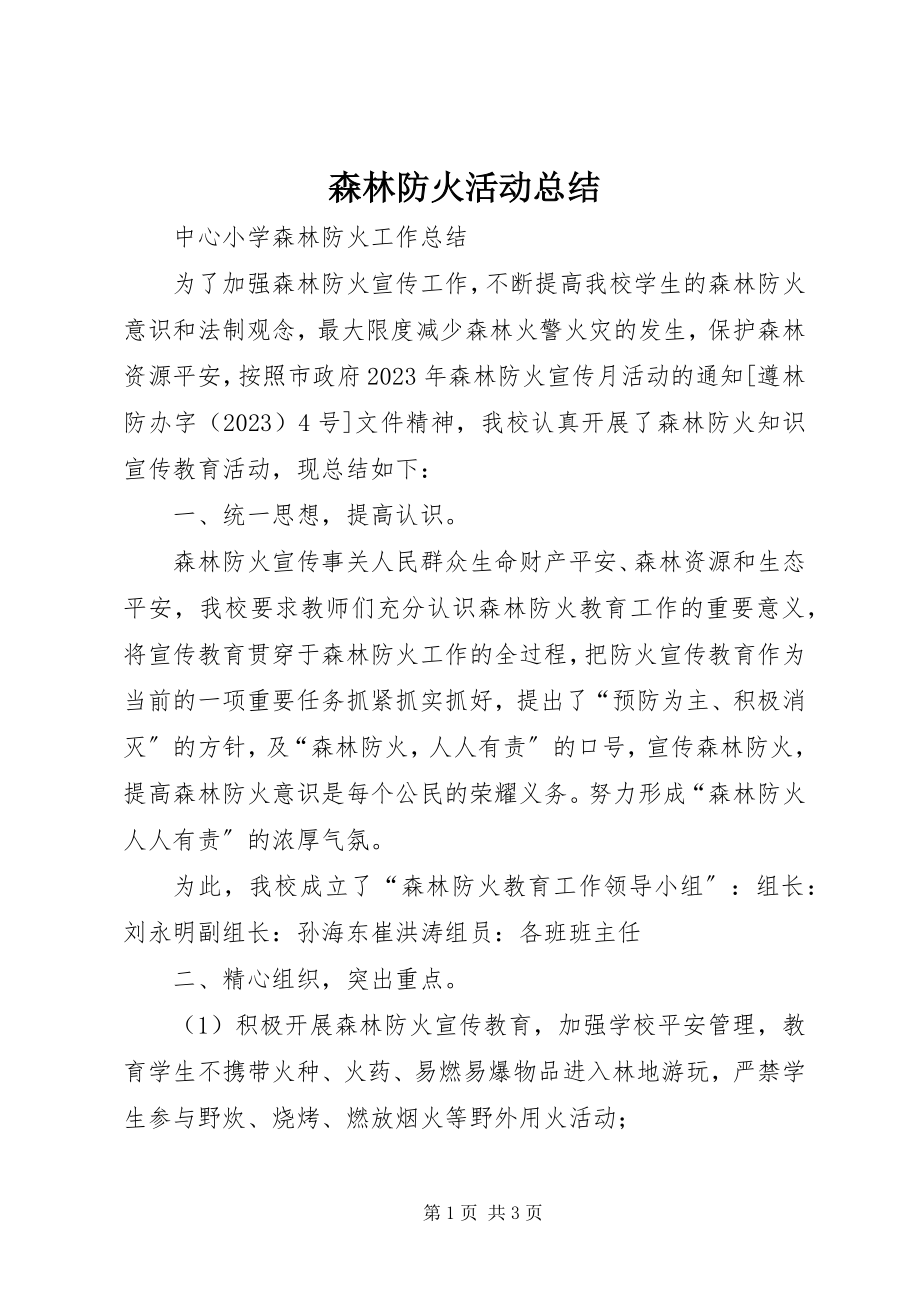 2023年森林防火活动总结.docx_第1页