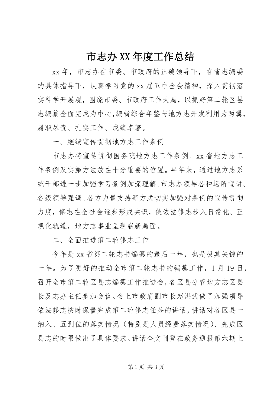 2023年市志办度工作总结.docx_第1页