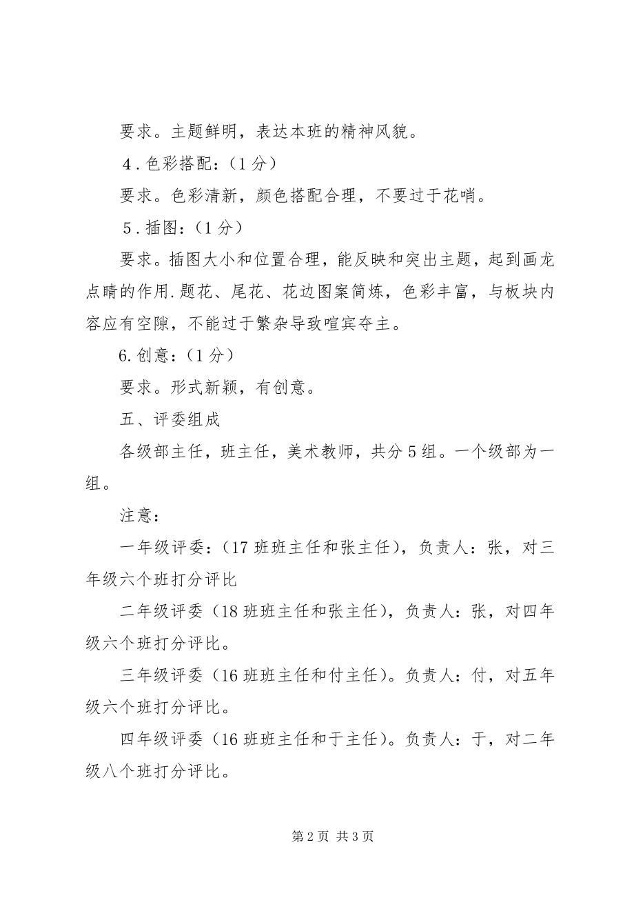 2023年小学“班级文化墙”评比活动方案.docx_第2页