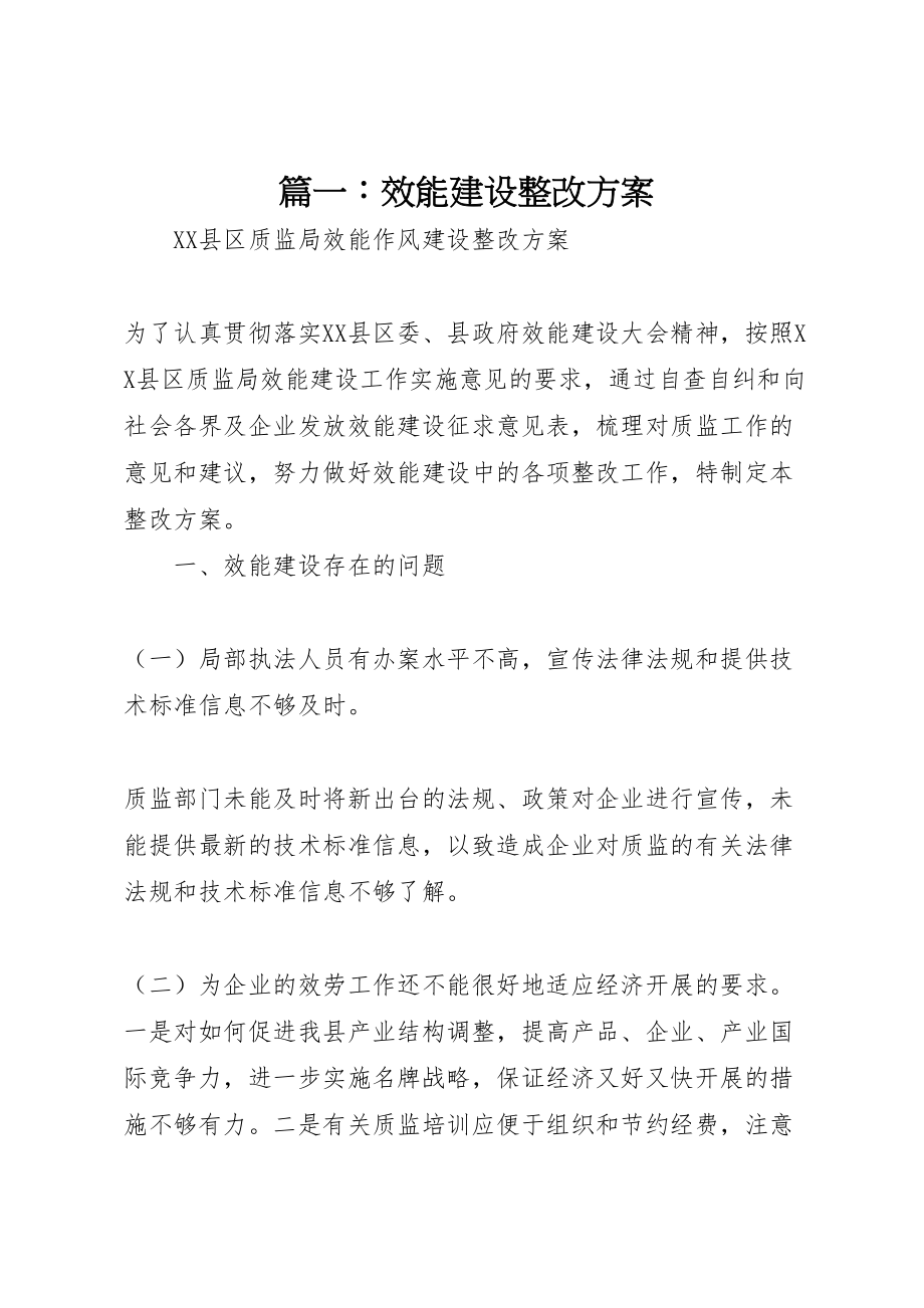 2023年篇一效能建设整改方案.doc_第1页