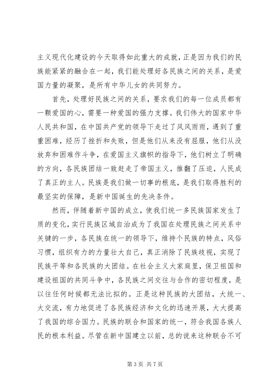 2023年民族团结党课心得.docx_第3页